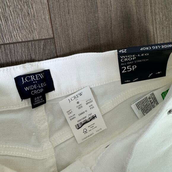 J Crew Wide Leg Crop Cut Hem Denim Jeans US Women's 25 Petite - Picture 4 of 6